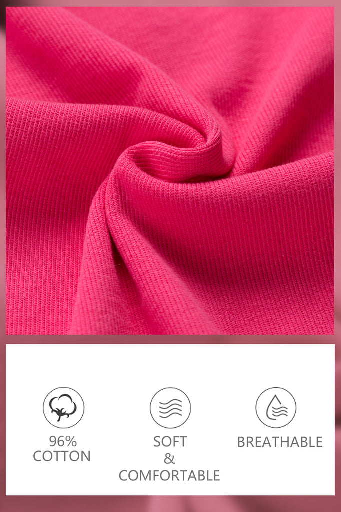Hot Pink Cotton Ribbed Tank Tops for Women Scoop Neck Slim Fit