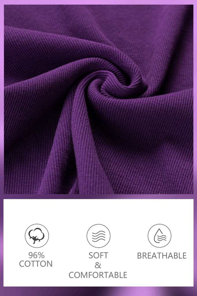 Purple Cotton Ribbed Tank Tops for Women Scoop Neck Slim Fit