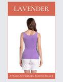 Lavender Cotton Ribbed Tank Tops for Women Scoop Neck Slim Fit Light Purple