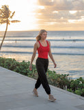 Red Cotton Ribbed Tank Tops for Women Scoop Neck Slim Fit