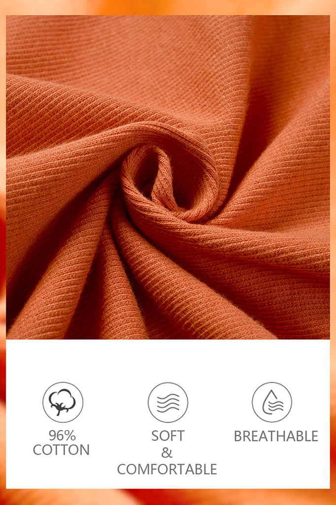 Orange Cotton Ribbed Tank Tops for Women Scoop Neck Slim Fit