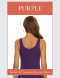 Purple Cotton Ribbed Tank Tops for Women Scoop Neck Slim Fit