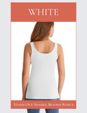 White Cotton Ribbed Tank Tops for Women Scoop Neck Slim Fit